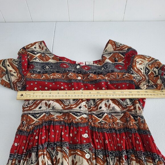 No Boundaries Womens Vintage Y2K Geometric Button Front Dress Size S Prairie - Picture 4 of 8